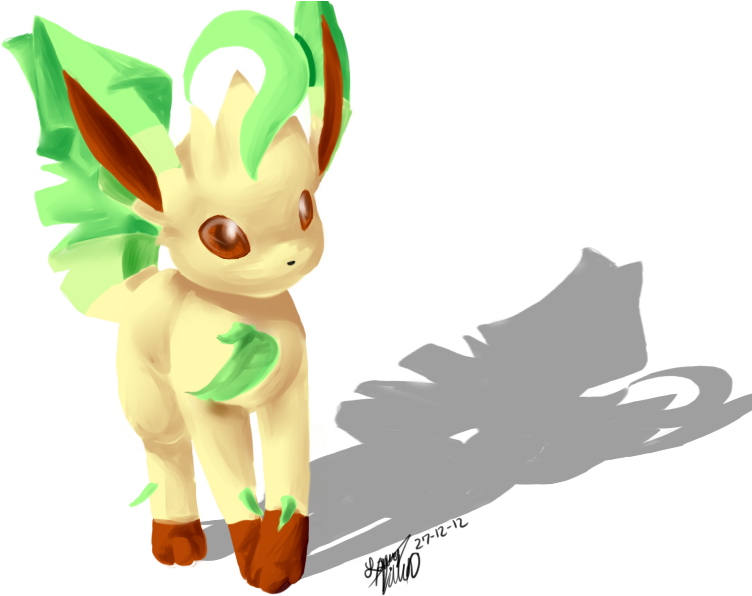 Pokemon Leafeon Eevee Freetoedit - Leafeon Pokemon 3d (758x600), Png Download