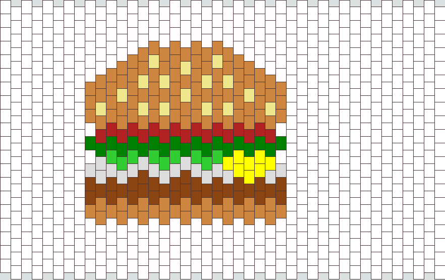 Krabby Pattie Kandi Pattern - Pony Bead Food Pattern (882x555), Png Download