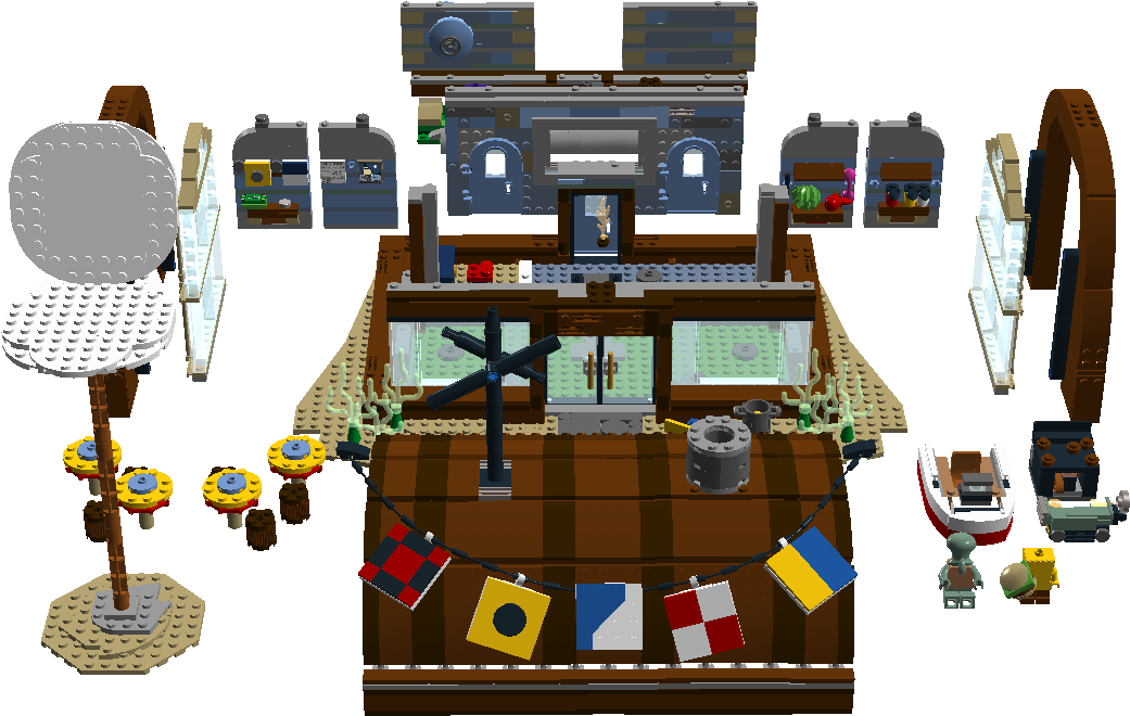 And A Handful Of Play Features Such As A Collapsing - Lego Krusty Krab Moc (1040x691), Png Download