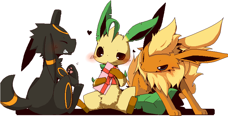 Flareon, Leafeon, And Umbreon Drawn By Shin (aru0921) - Horse (787x450), Png Download