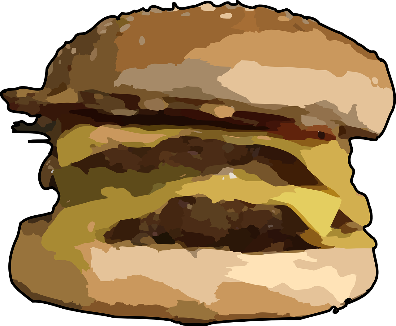 Burger Clipart - Cafepress Stacked Burger Throw Pillow (600x493), Png Download