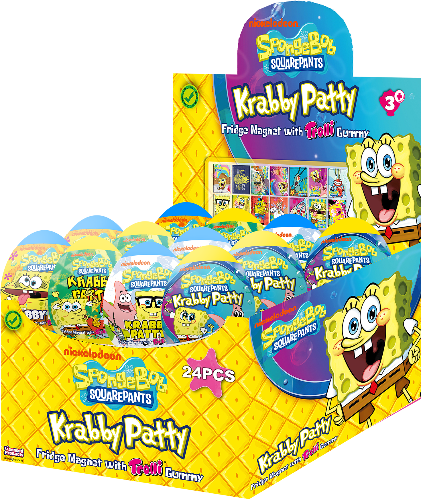 Spongebob Krabby Patty And Fridge Magnet With Trolli - Spongebob Squarepants (1575x1778), Png Download