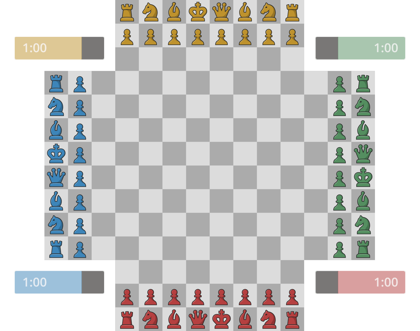 Four Player Chess - 4 Player Chess (1371x1079), Png Download