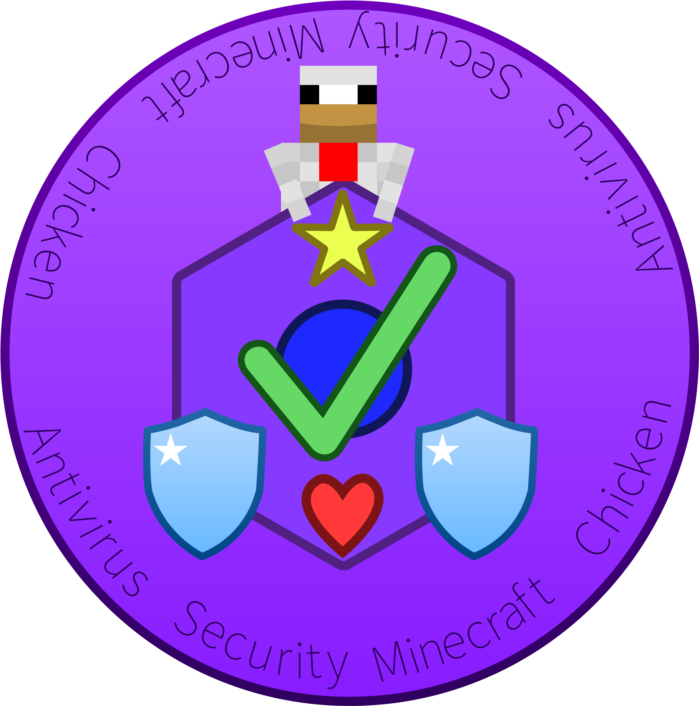 Antivirus Security Minecraft Chicken - Rangoli Designs With Theme (2500x2500), Png Download