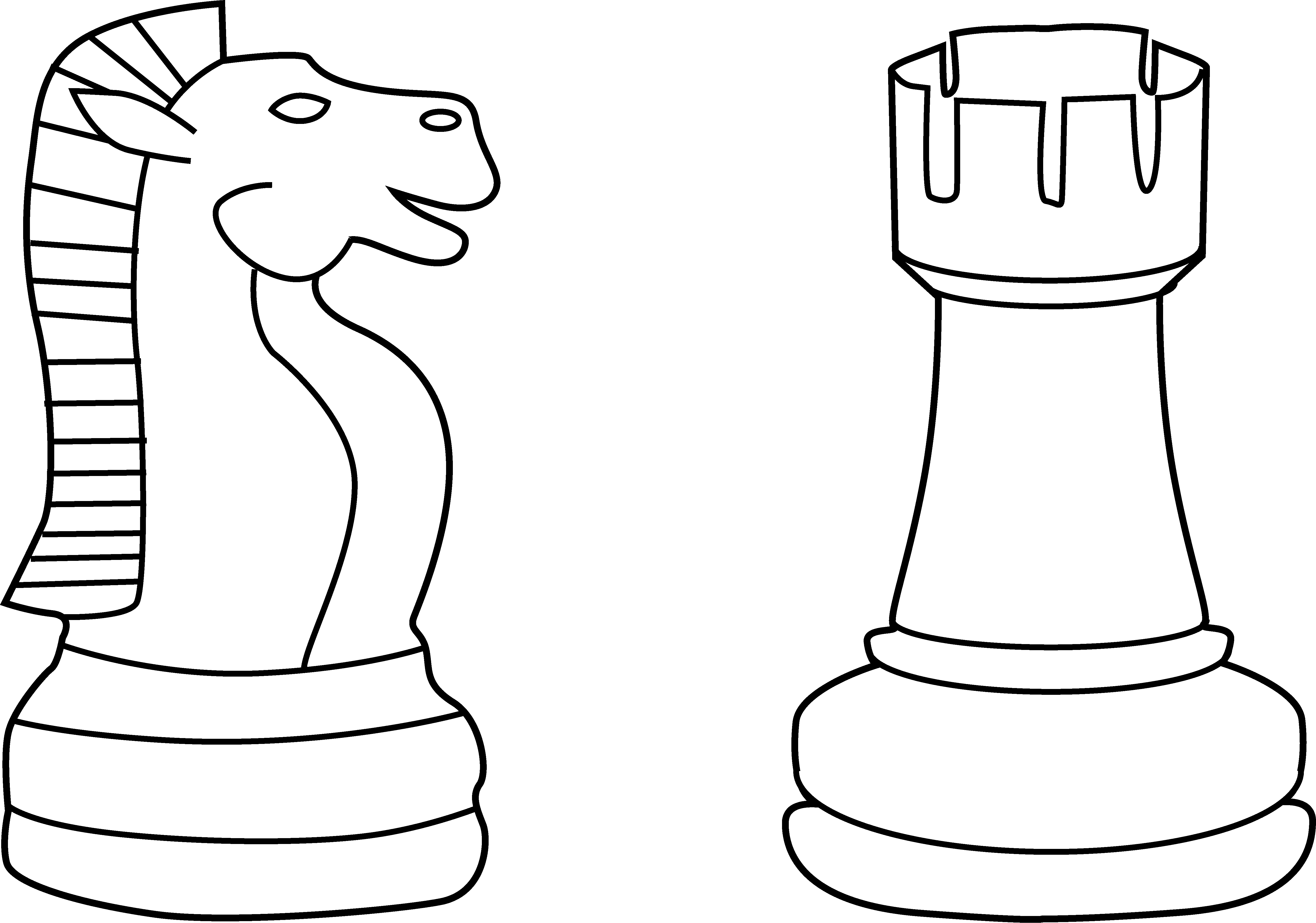 Chess Clipart Chess Piece - Chess Pieces Cartoon Drawing (5629x3948), Png Download