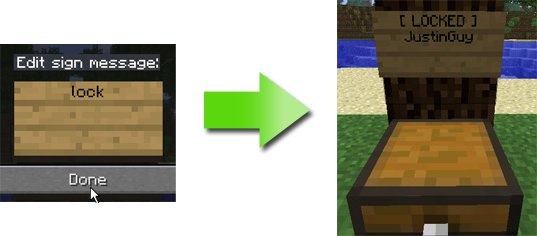 Lock Chest - Minecraft Sign Chest Lock (537x236), Png Download