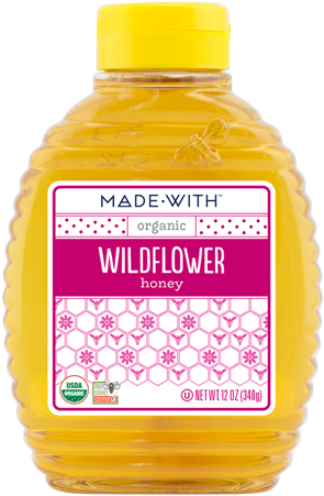 Wildflower Honey - Made With: Organic Wildflower Honey, 12 Oz (414x560), Png Download