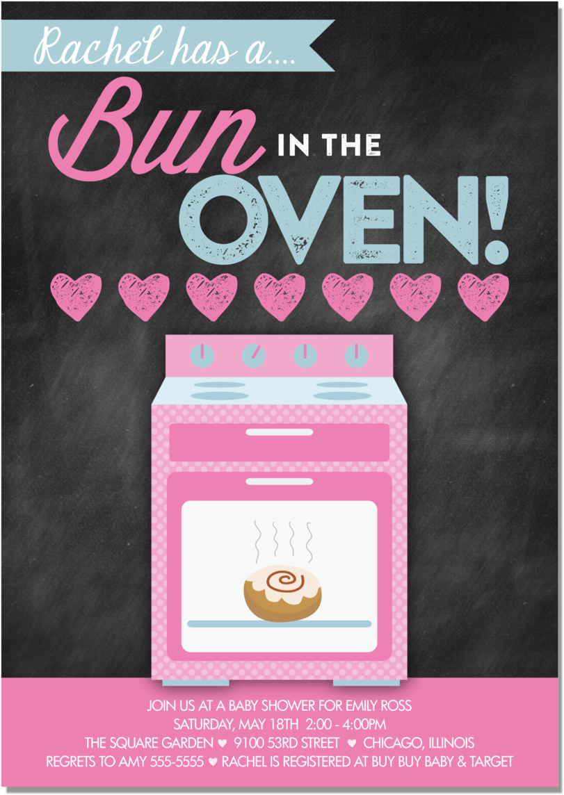 Bun In The Oven Chalkboard (1000x1333), Png Download