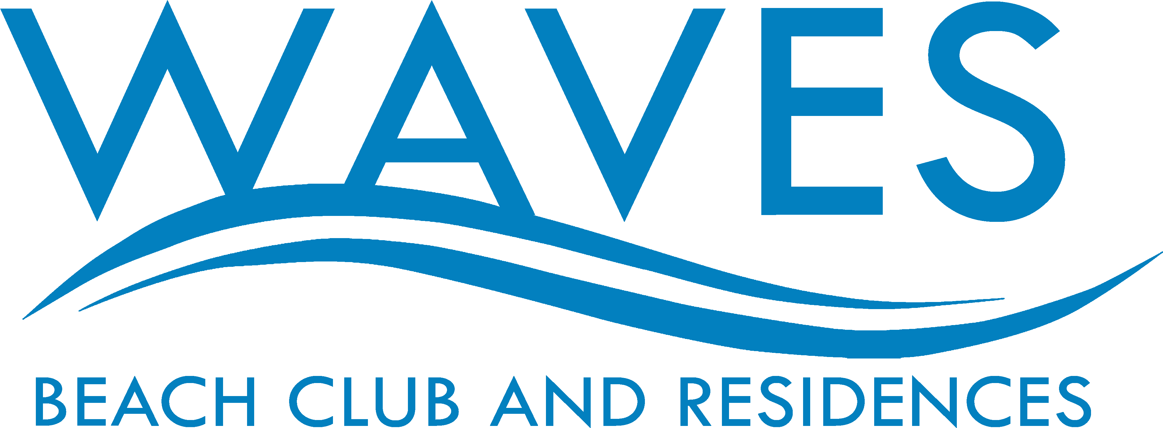 Beachfront Apartments - Waves Beach Club And Residence (4500x2076), Png Download