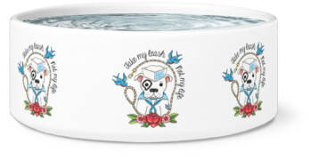 Dog Bowl - The Sailor Dog (394x394), Png Download
