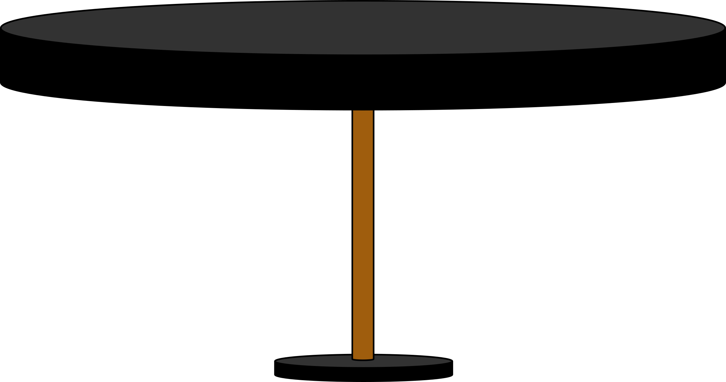 This Free Icons Png Design Of Black Round Table (2400x1265), Png Download