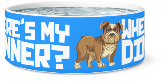 Where's My Dinner Bulldog Dog Bowl - Pug Dog Bowl (600x600), Png Download
