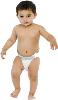 Higher Absorbency Rate - Standing Baby Diaper Png (295x450), Png Download