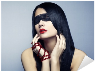 Fashion Portrait Of The Young Woman Blindfold Sticker - Stolen Thrills - A Kinky Bdsm Short Story Featuring (400x400), Png Download