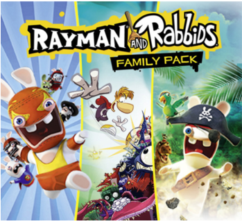 Rayman And Rabbids - Rayman And Rabbids Family Pack Nintendo 3ds (348x434), Png Download