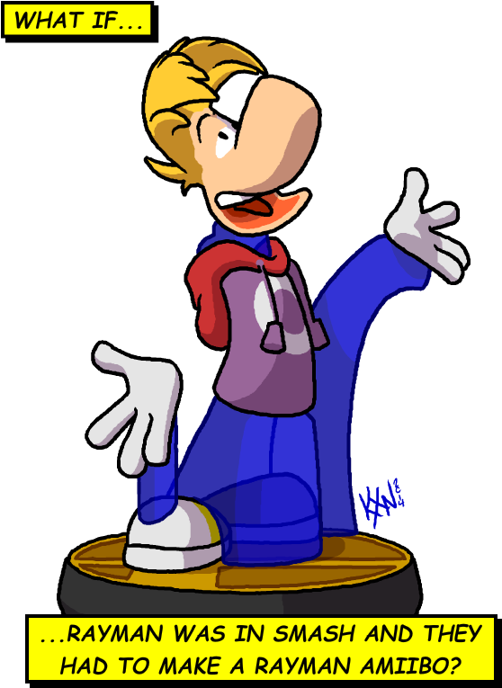 Rayman Was In Smash And They Had To Make A Rayman Amiibo - Super Smash Bros Rayman (600x780), Png Download