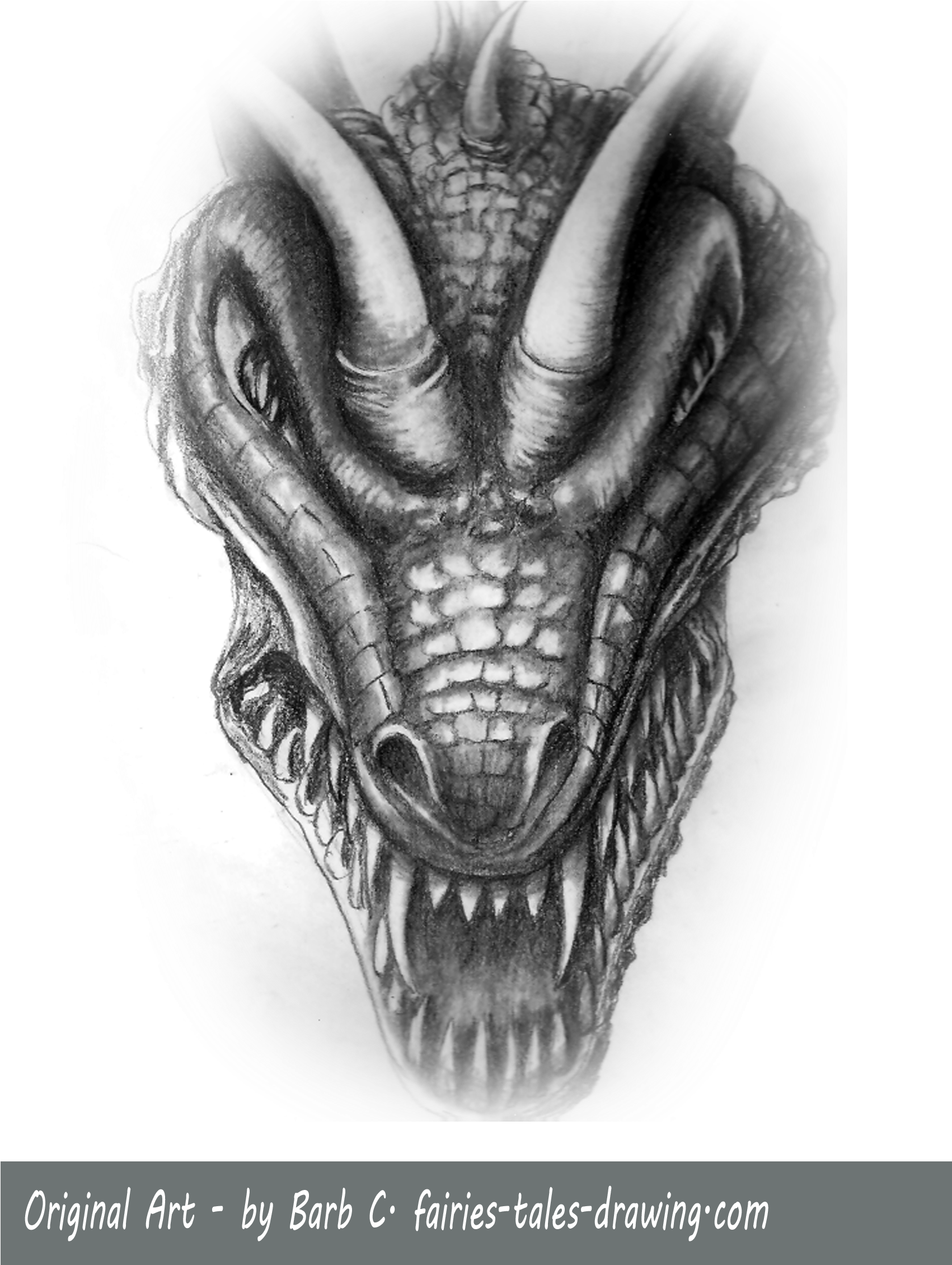 An Evil Dragon Roaring So Much Fun To Draw - Evil Dragon Drawings Head (1700x2338), Png Download