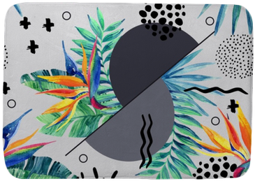 Watercolor Seamless Pattern With Natural Exotic And - Watercolor Painting (400x400), Png Download