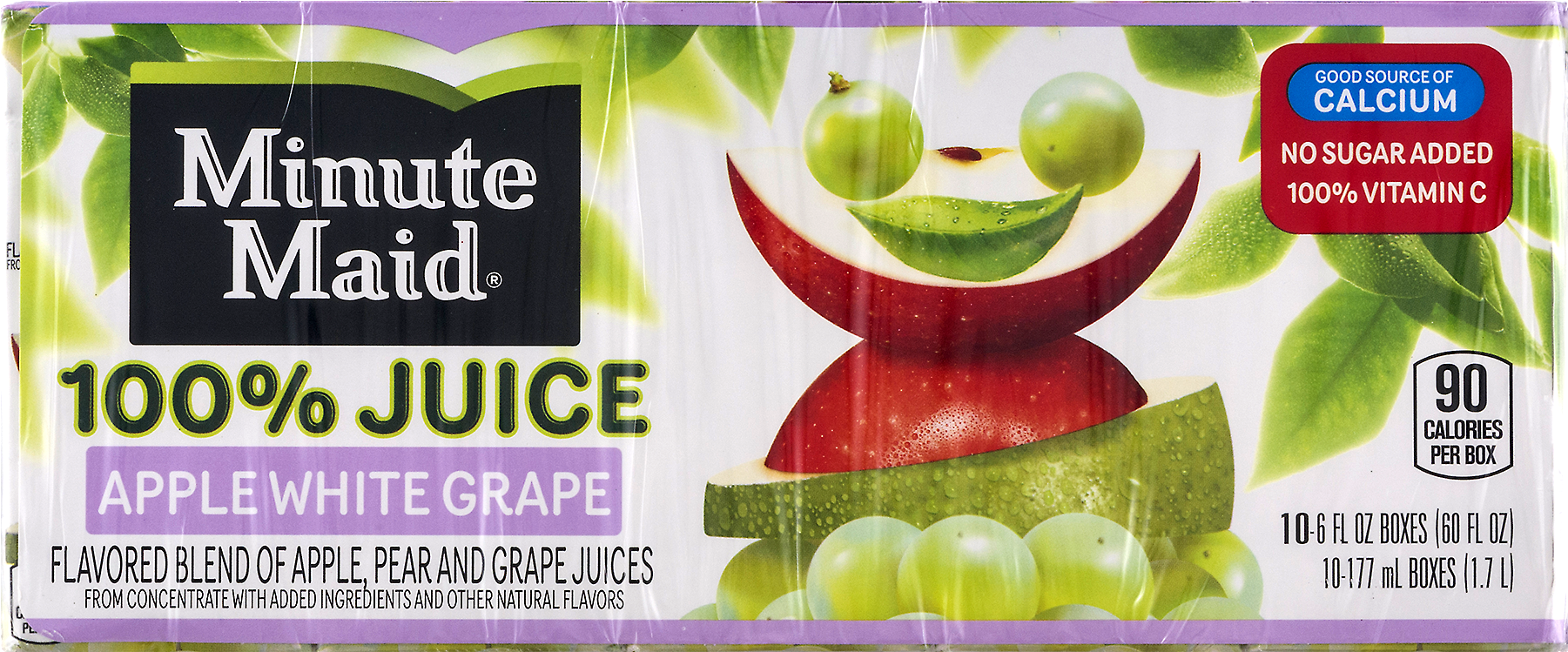 Minute Maid 100% Juice, Apple White Grape, 6 Fl Oz, - Minute Maid Orange Juice (1800x1800), Png Download