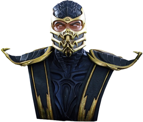 24" Mortal Kombat Life-size Bust Scorpion - Mortal Kombat X Bust 1/1 Scorpion 76 Cm (480x409), Png Download
