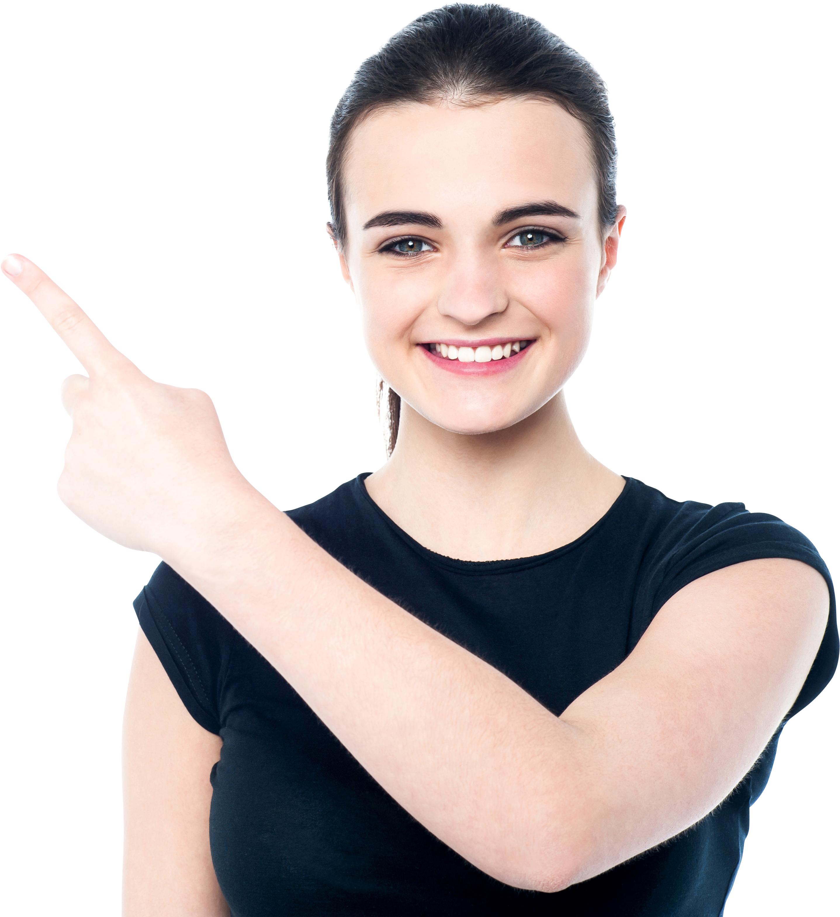 Girl Pointing Left Royalty-free Png Image - Make Money From Home Easy (4809x3200), Png Download