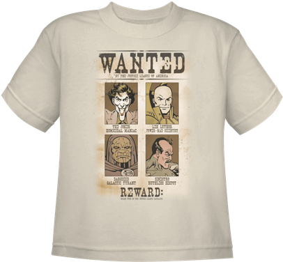 Kids Dc's Most Wanted T-shirt - Lex Luthor Wanted Poster (415x415), Png Download