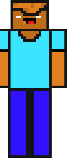 Noob Herobrine - Pixel Art (260x640), Png Download