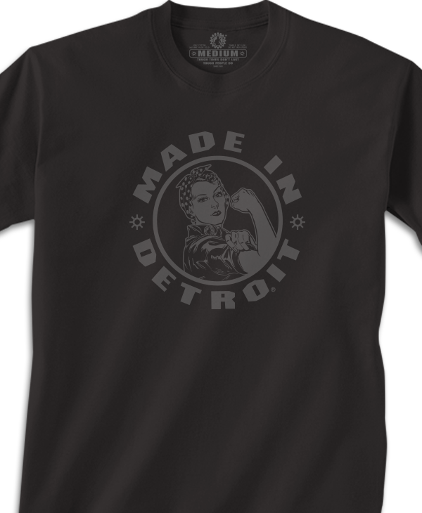 Rosie The Riveter - Made In Detroit (395x480), Png Download