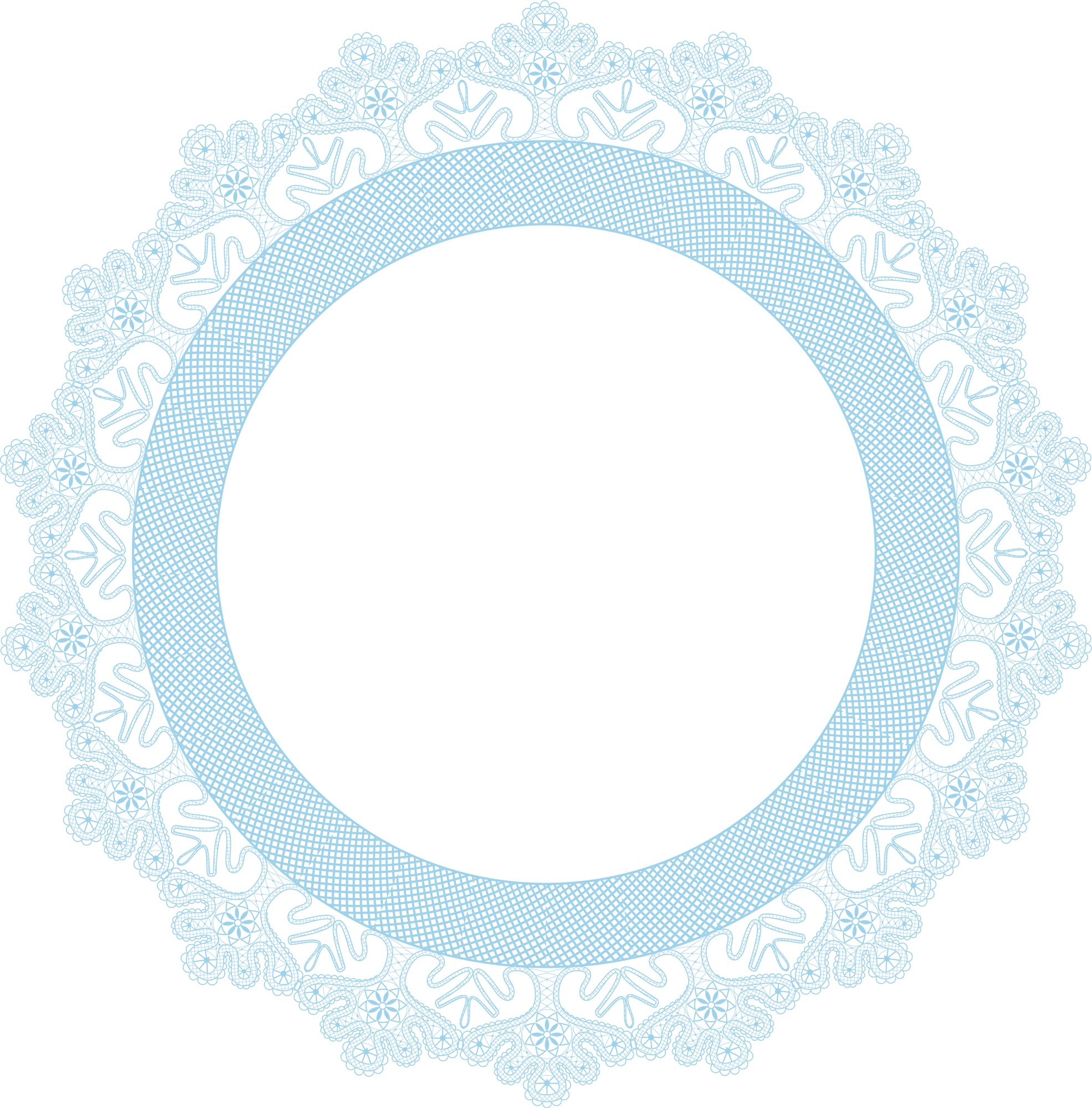 Pale Blue Lace Frame - Circle (1971x2000), Png Download