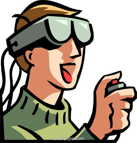 Boy Wearing A Virtual Reality Headset Royalty Free - Virtual Reality Clip Art (458x480), Png Download