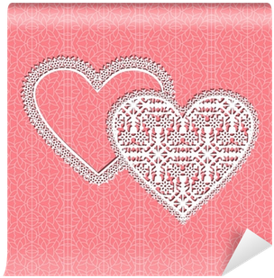 Lace Heart Vector Frame With Floral Pattern On Lace - Lace (400x400), Png Download