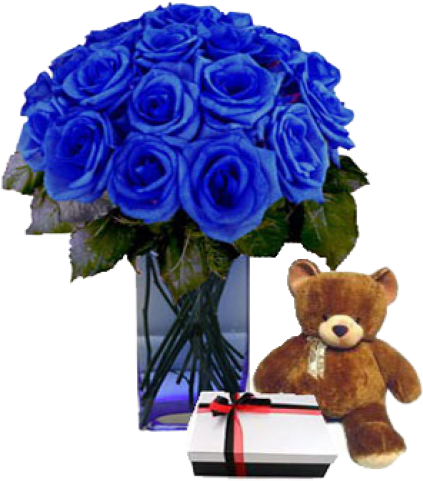 Beautiful Blue Flower Arrangements (500x500), Png Download