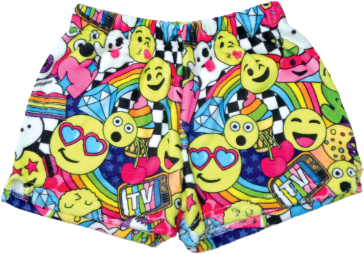 Emoji Party Plush Shorts - Plush (415x415), Png Download