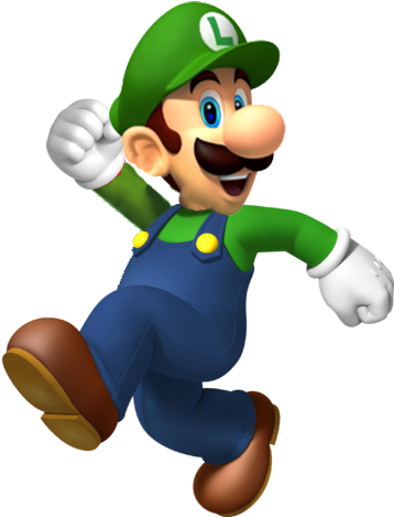 Super Mario Clipart Jumping - Mario Party Island Tour Luigi (366x479), Png Download