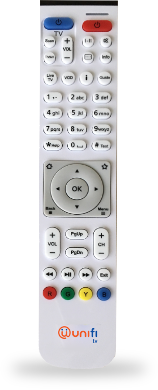 Click On The Remote For Details - Unifi Tv Remote Control (310x763), Png Download