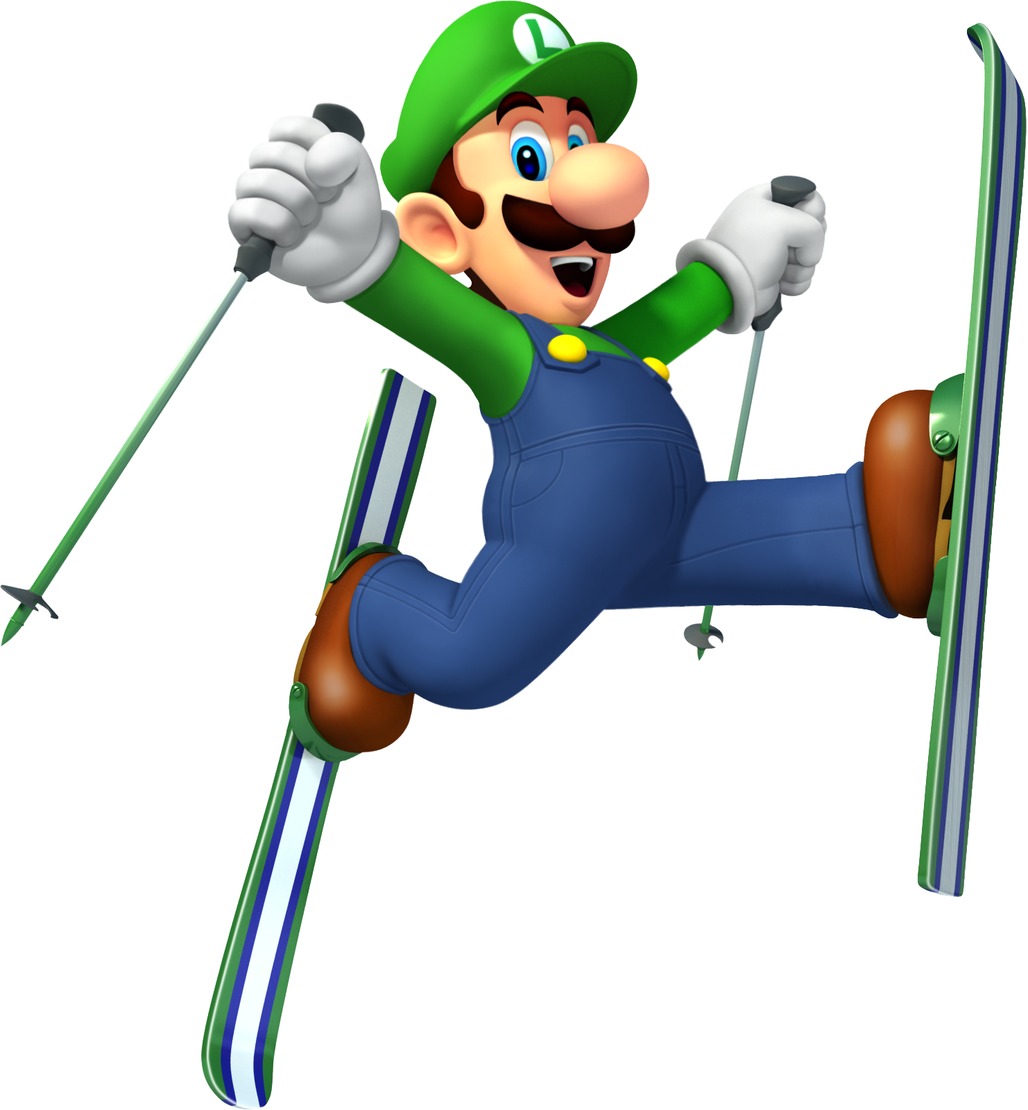 Luigi Super Mario Party, Super Mario Brothers, Super - Mario And Sonic At The Olympic Winter Games Luigi (1482x1601), Png Download