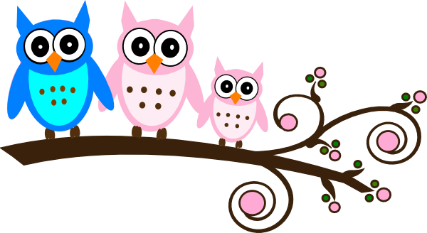 Original Png Clip Art File Parents Pink Owl On Branch (600x328), Png Download
