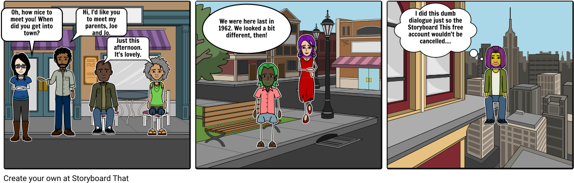 Storyboard That 01 Meeting Parents - Comics (1164x385), Png Download