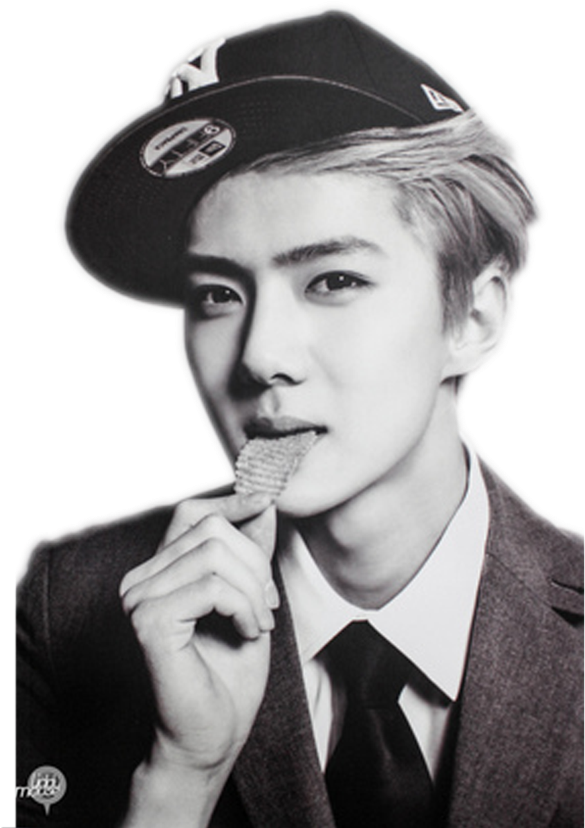 2000 X - Sehun Black And White Png (1024x1195), Png Download