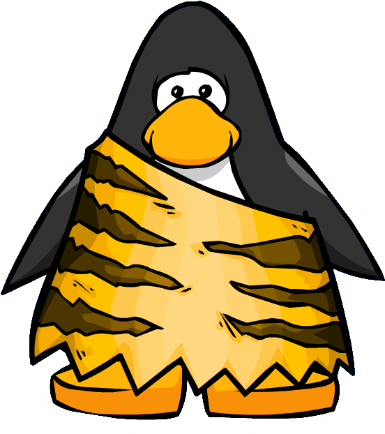 Tiger Cave Toga From A Player Card - Club Penguin Bell (648x642), Png Download