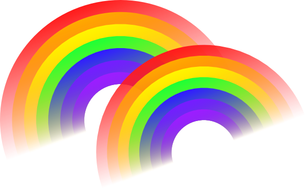 Double Rainbow Clip Art At Clker - Double Rainbow Clipart (600x373), Png Download
