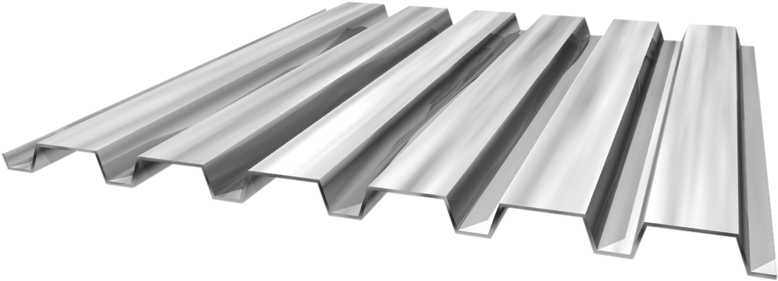 5" B Wide Rib Roof Deck - Metal Roof (1189x484), Png Download