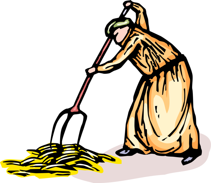 Vector Illustration Of Farmer Gathers Wheat Grain Harvest - Harvest (809x700), Png Download