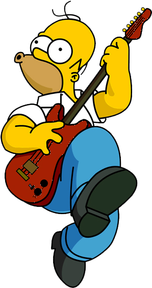 Toto, We're Not In Kansas Anymore - Homer Simpson Playing Guitar (400x616), Png Download