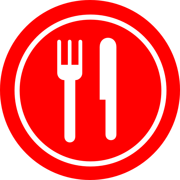 Clip Arts Related To - Fork And Knife Red (600x600), Png Download