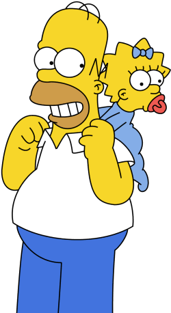 The Simpsons Png Pack - Homer Marge And Maggie (299x474), Png Download