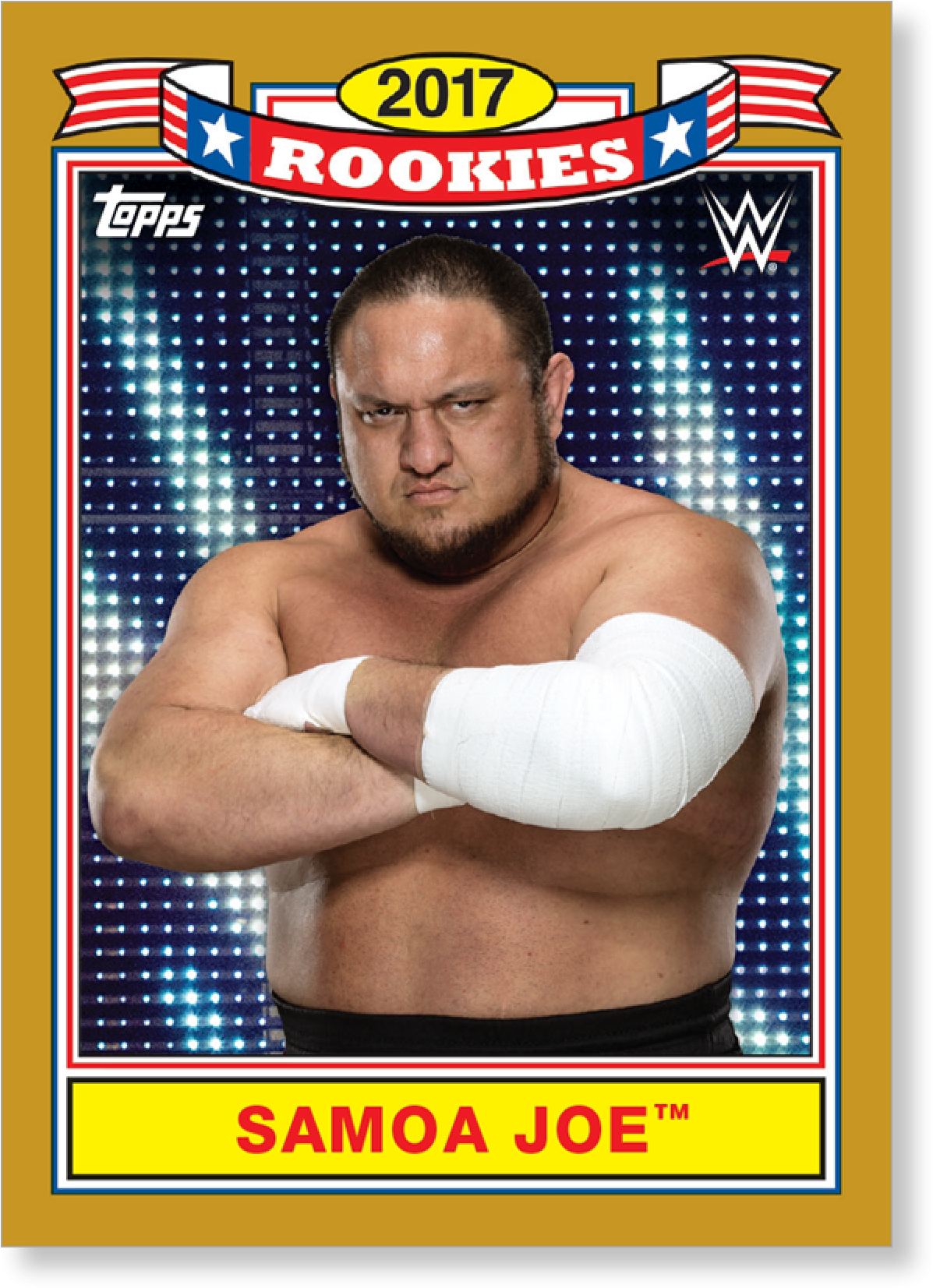 2018 Topps Wwe Heritage Samoa Joe Top Ten Rookies Gold - Wwe (2000x2000), Png Download