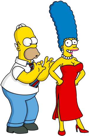 Por Rosario El Dom 30 Jun - Homer Simpson Und Marge (349x500), Png Download