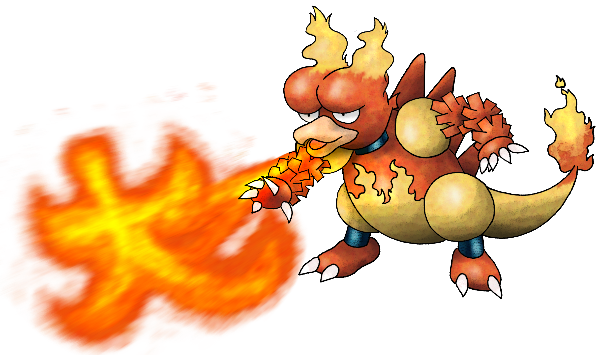 #126 Magmar Used Fire Blast And Fire Spin - Pokemon Fire Blast Png (2452x1432), Png Download