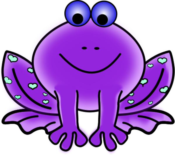 Banner Download Green Frogs Crazywidow Info - Purple Frog Clip Art (600x531), Png Download